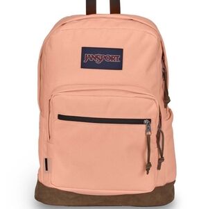 Jansport Peach Canvas Backpack with Suede Base
